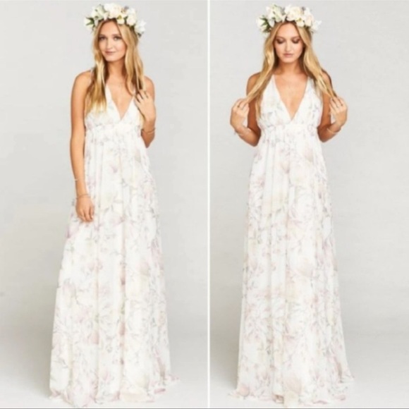 Show Me Your MuMu Dresses & Skirts - Show Me Your MuMu Ava Maxi Dress Forever Vine Sleeveless Pink White Size Medium